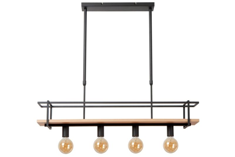 Lucide MILONGA - Závesné svietidlo - 4xE27 - Čierne